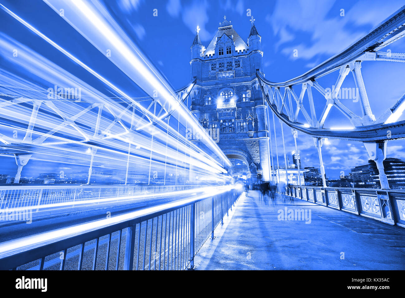 View of Tower Bridge in London at night Stock Photo - Alamy