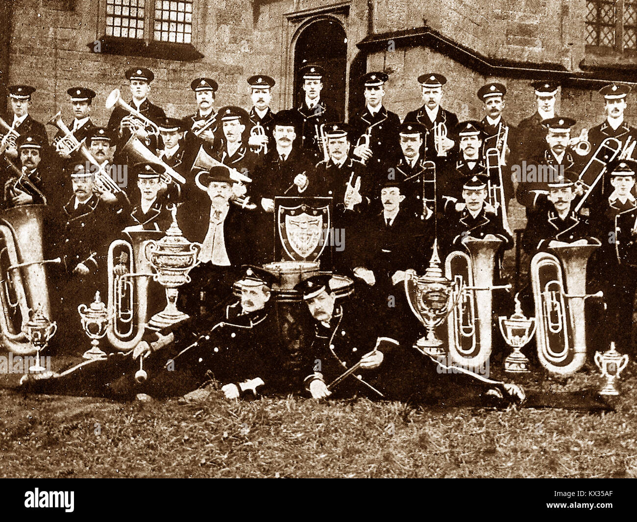 Goodshaw Band, Crawshawbooth, early 1900s Stock Photo Alamy