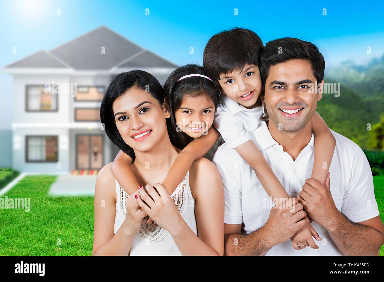 Indian kids standing home hi-res stock photography and images - Alamy, image size:1300x956