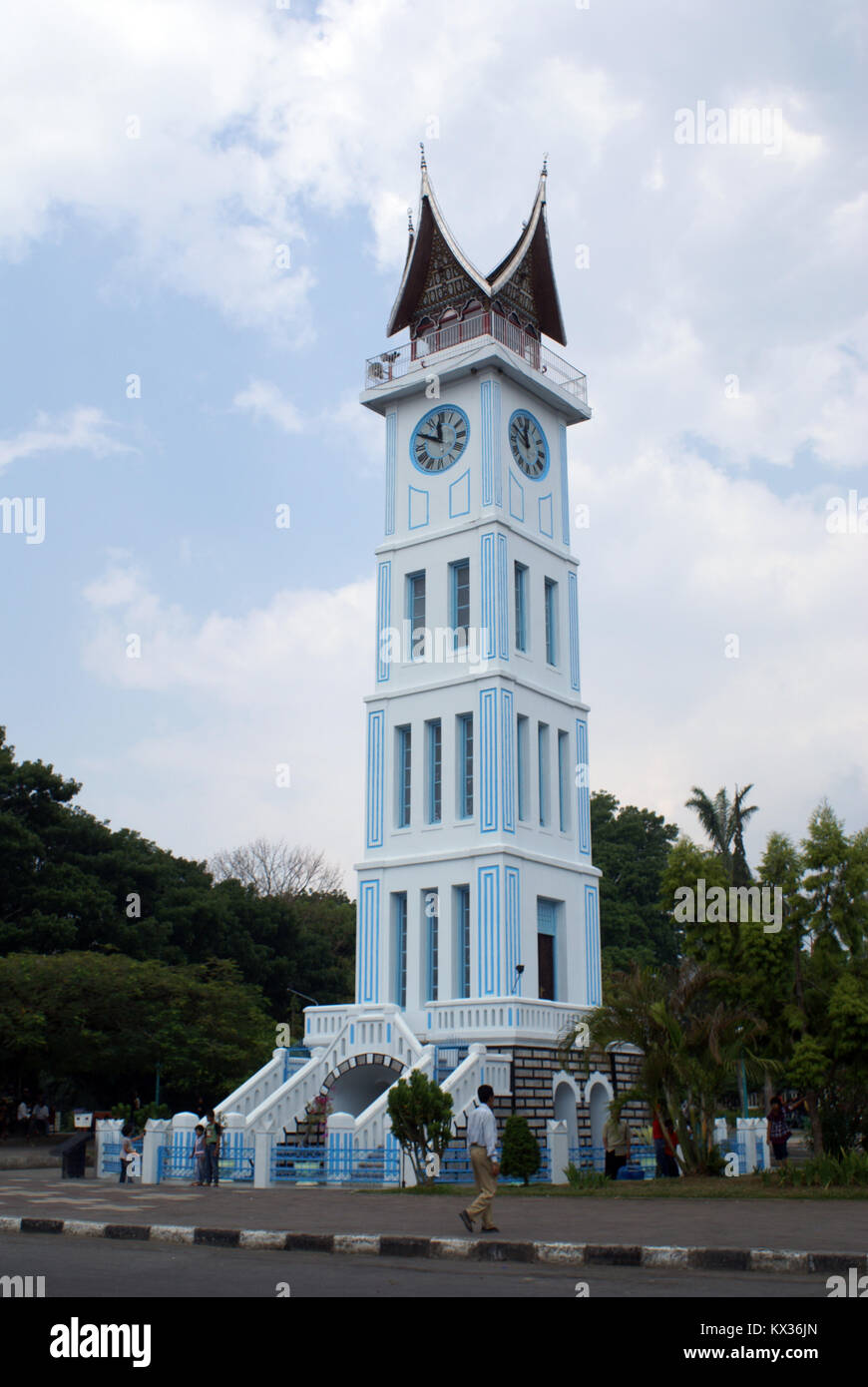 Clock tower on the square in Bukittinggi, Sumatra, Indonesia Stock Photo