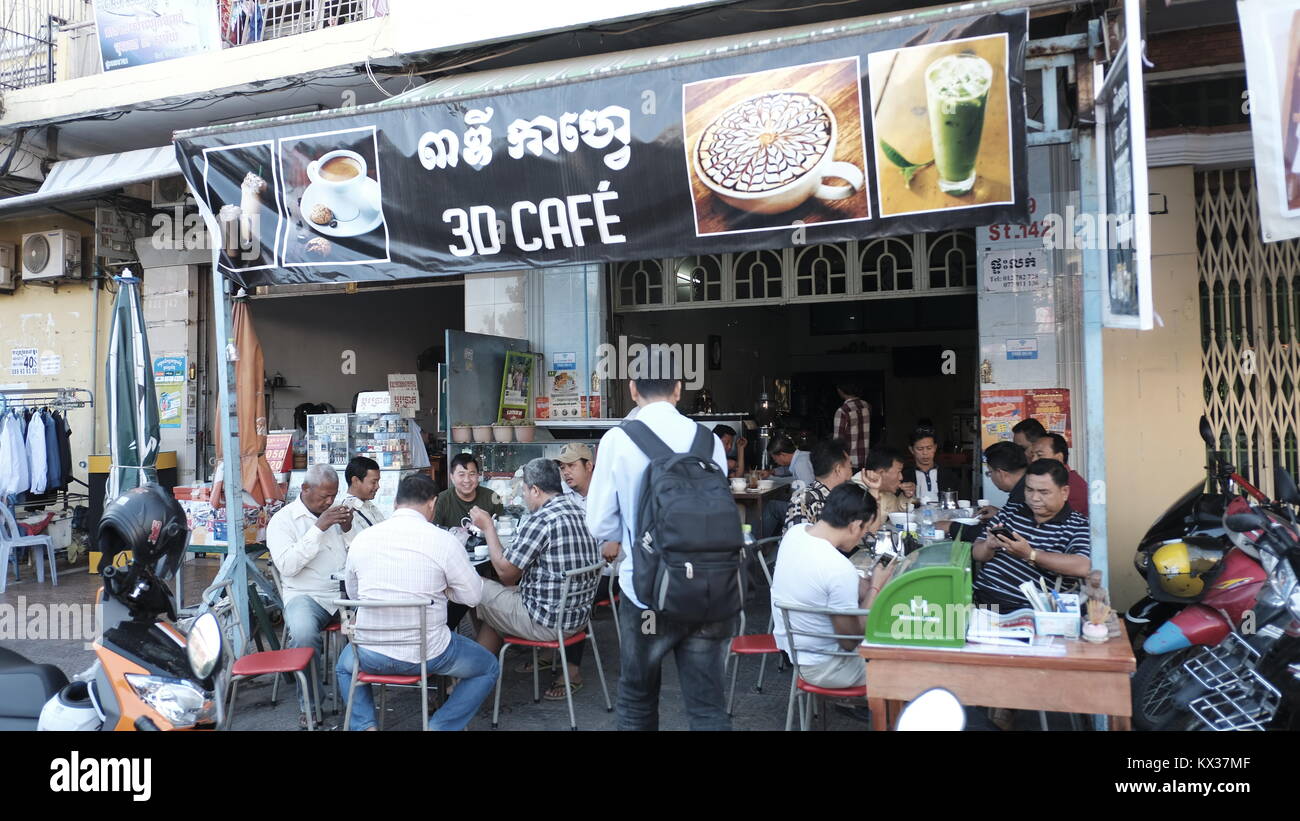 Cafe Coffee Shop Street Scenes Phnom Penh Cambodia South East Asia jan 2018 Stock Photo Alamy