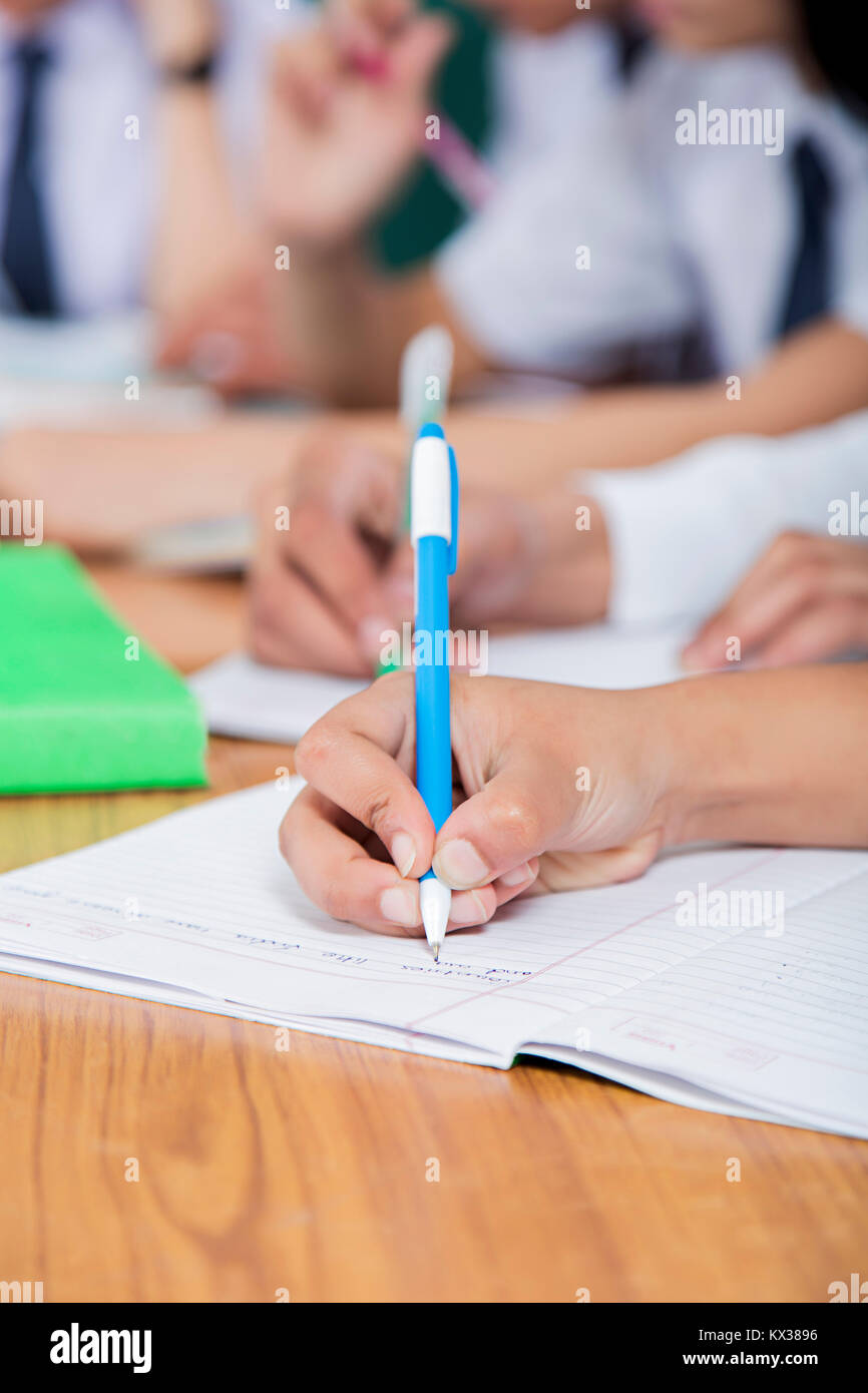 1 School Student Writing book Studying Education Part-of Stock Photo ...