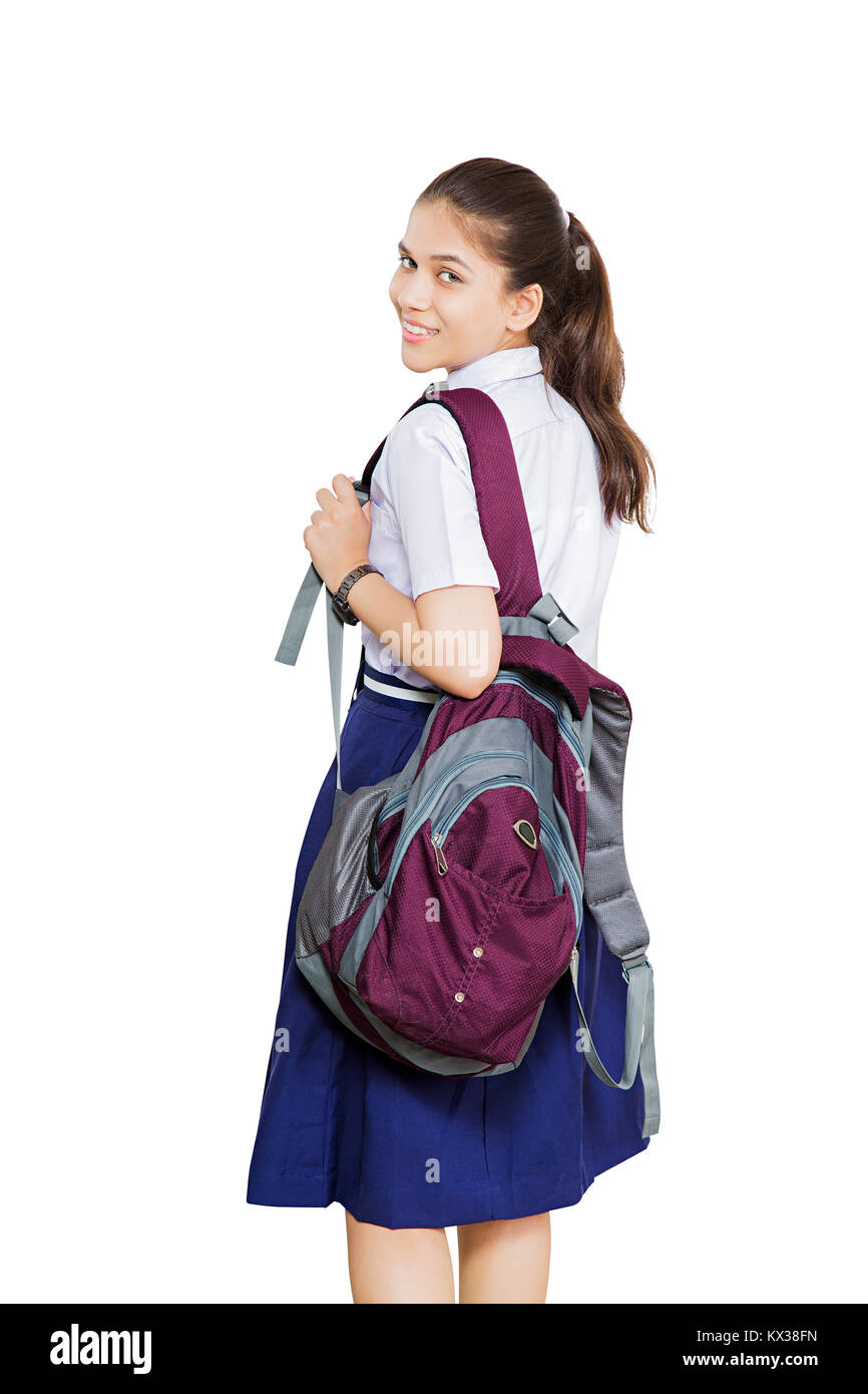 Girl carrying school bag hi-res stock photography and images - Alamy