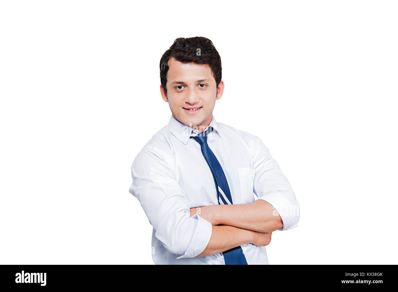 1 Indian High School Young Boy Student Arms Crossed Standing Stock Photo