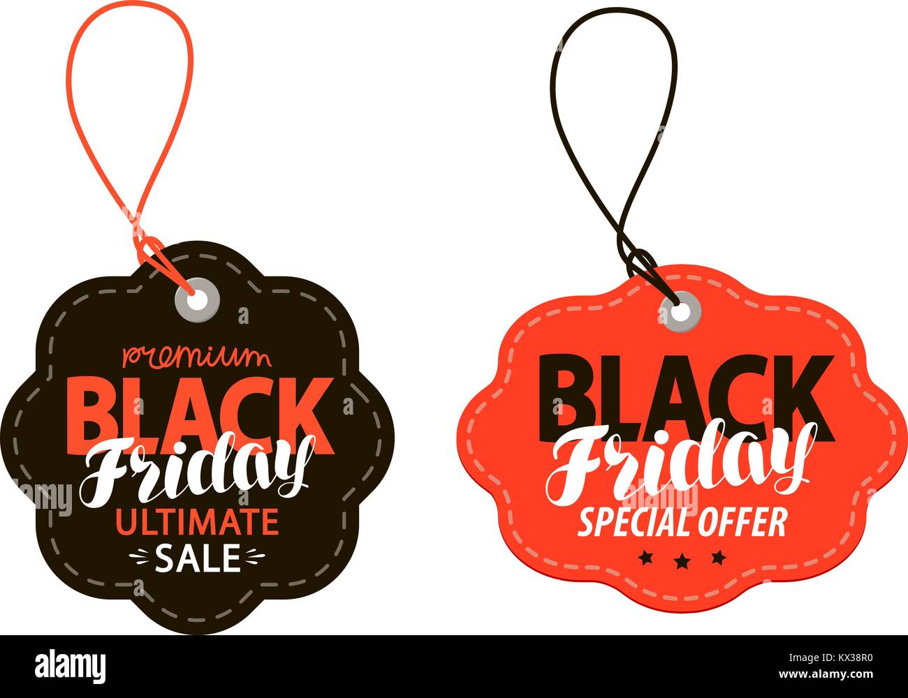 Black Friday, sales tag. Shopping, offer, discount concept. Vector illustration Stock Vector