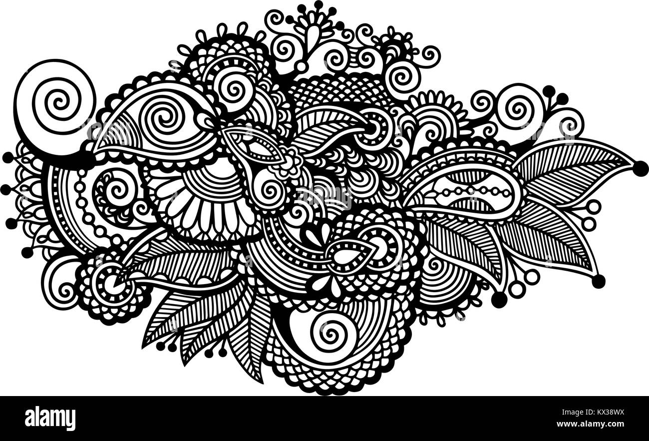 decorative paisley design, floral indian pattern Stock Vector