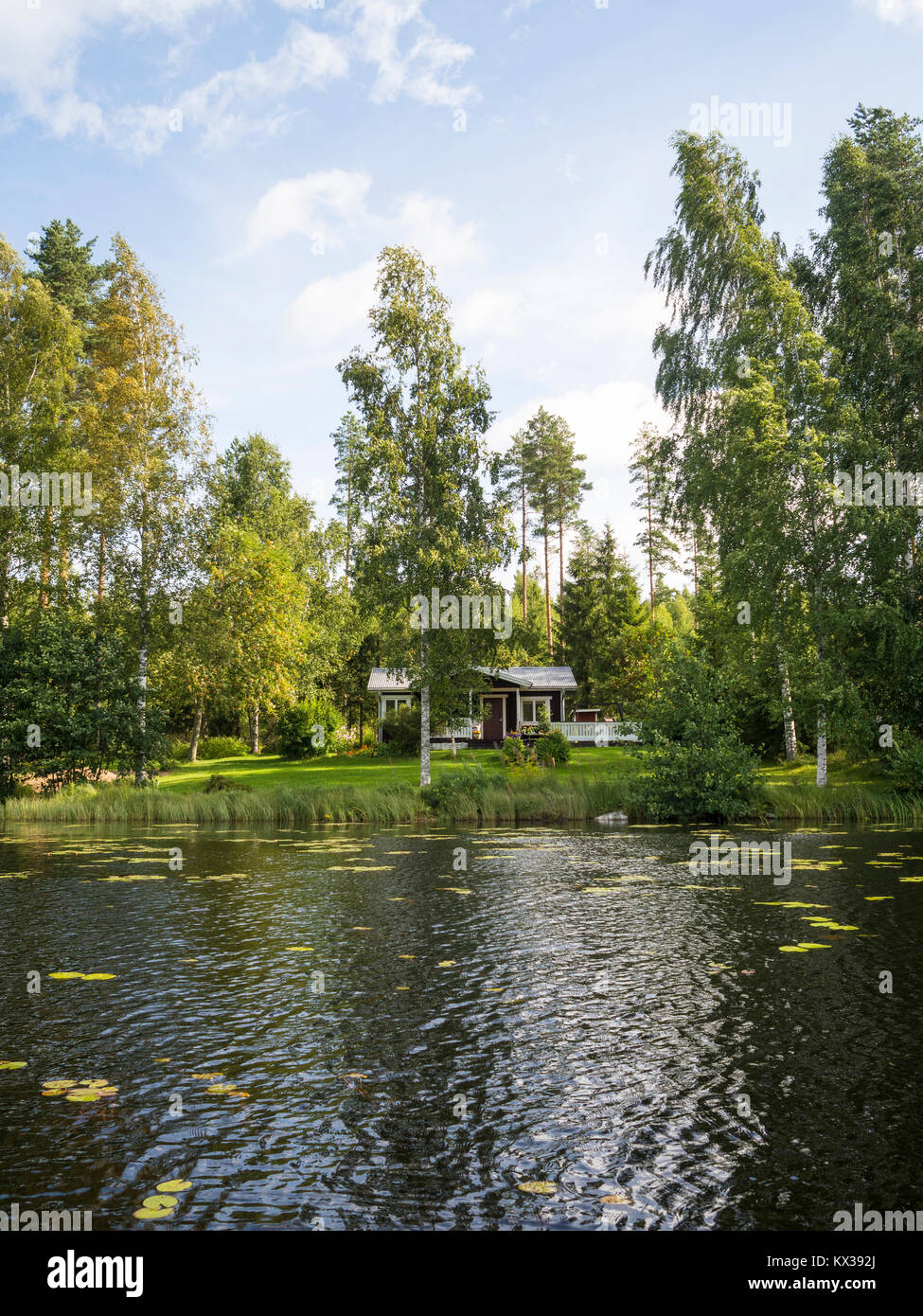 Lakeside Shack - Finland Stock Photo