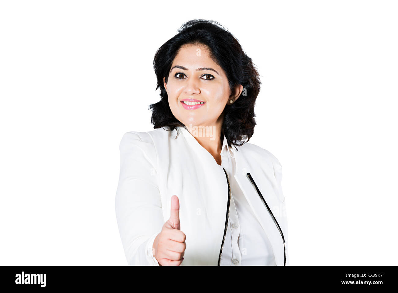 Indian Business Woman Employer Showing Thumbs up Success Stock Photo