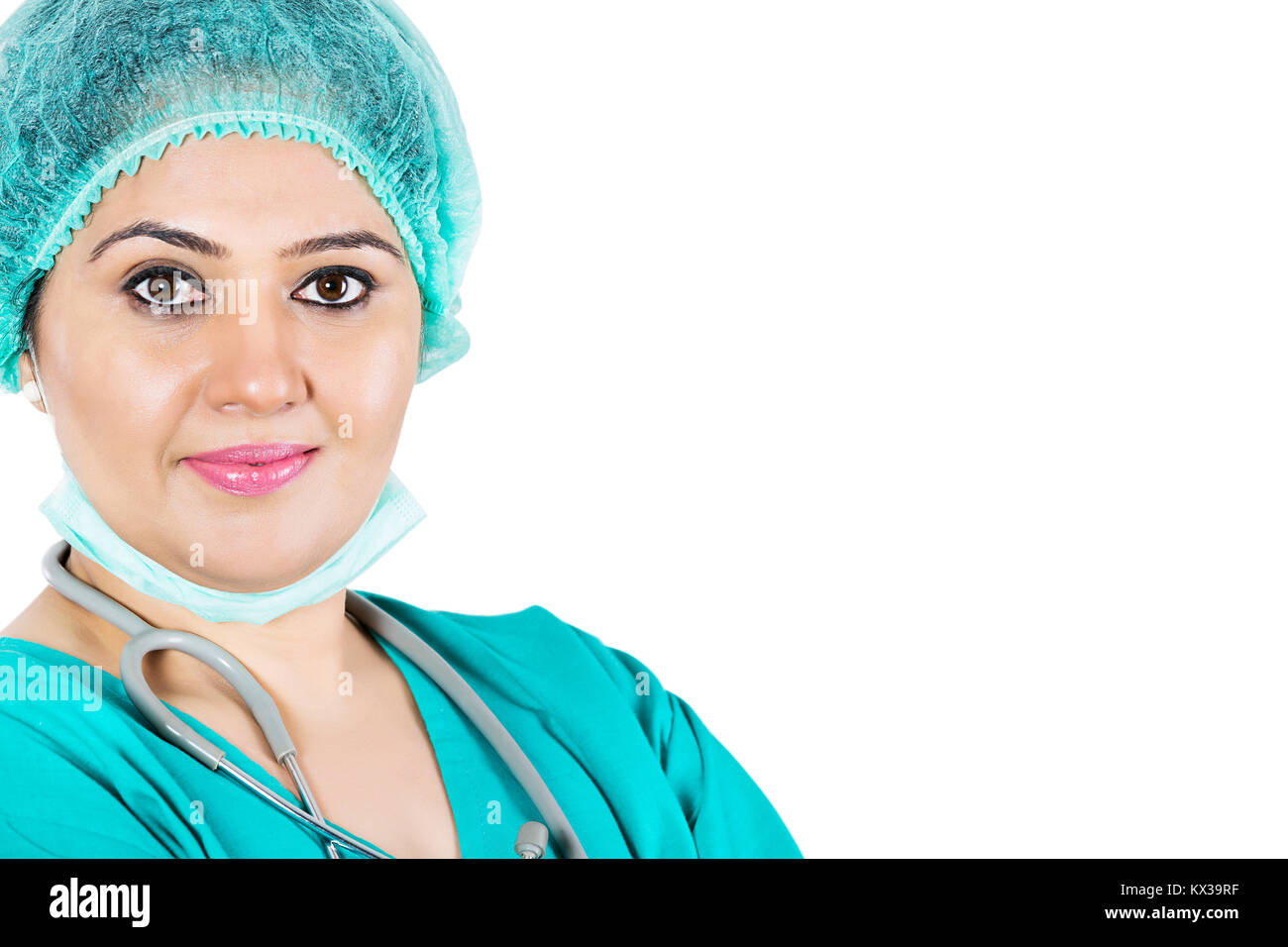 Indian Surgeon Lady Doctor Wearing Uniform Standing Happiness Stock ...