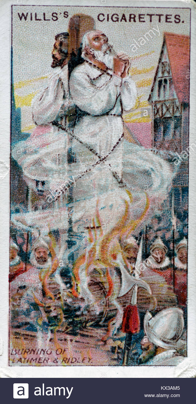 Depiction of the Burning of Latimer & Ridley 1555 Stock Photo