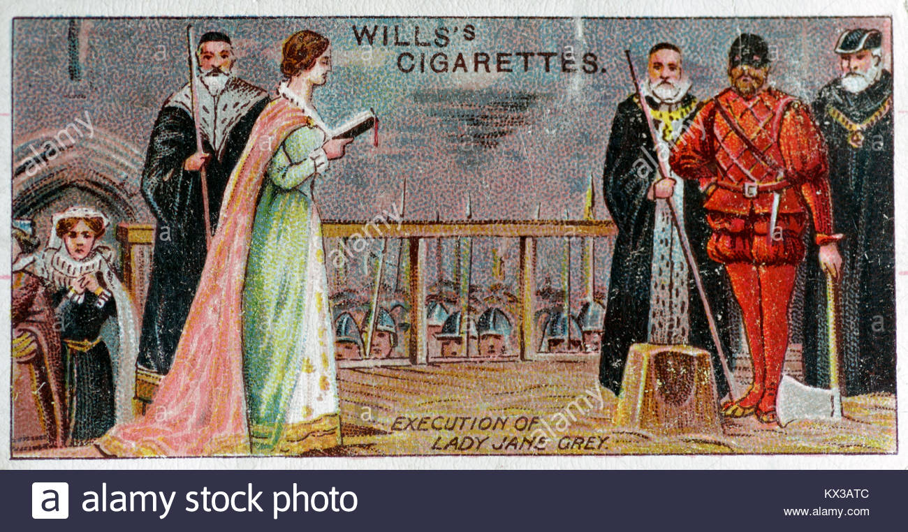 Depiction of the execution of Lady Jane Grey Stock Photo