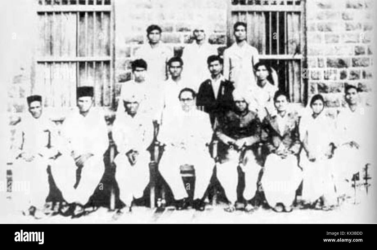 Dr. Ambedkar with Independent Labour Party organizers at Solapur, Maharashtra (1940) Stock Photo