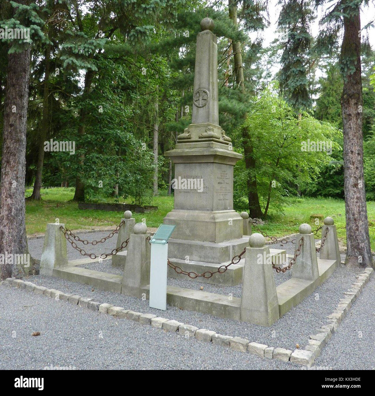 The Lambinowice monument honors Russian prisoners of war detained in