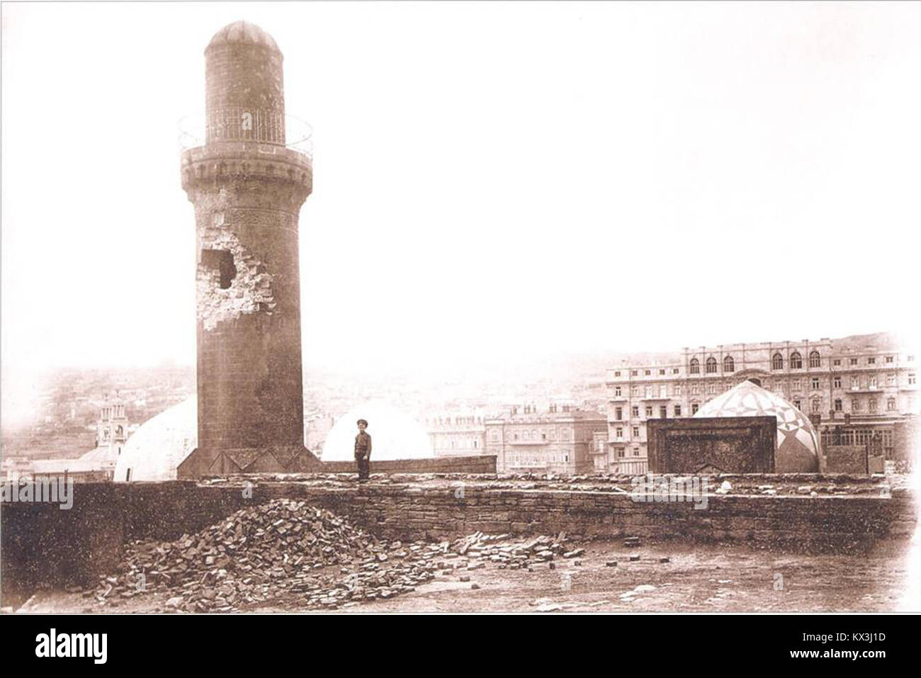 Şah məscidi 1918-ci il 31 mart hadisələrindən sonra Stock Photo