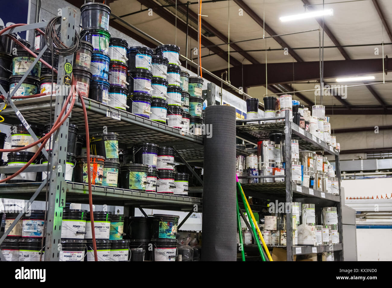 Screen Printing Ink Storage Real Brands December 2017 Stock Photo Alamy