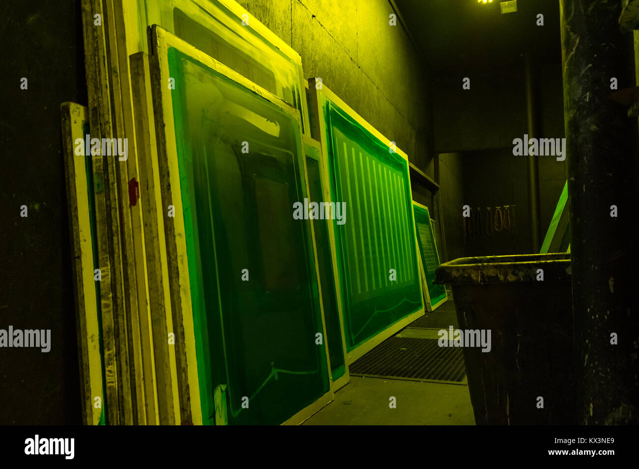 Screen Printing Large Format Screens Signage Industry Production Stock