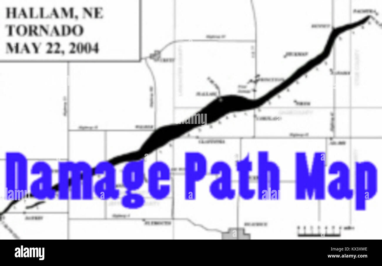 Damage path of the Hallam, NE tornado Stock Photo Alamy