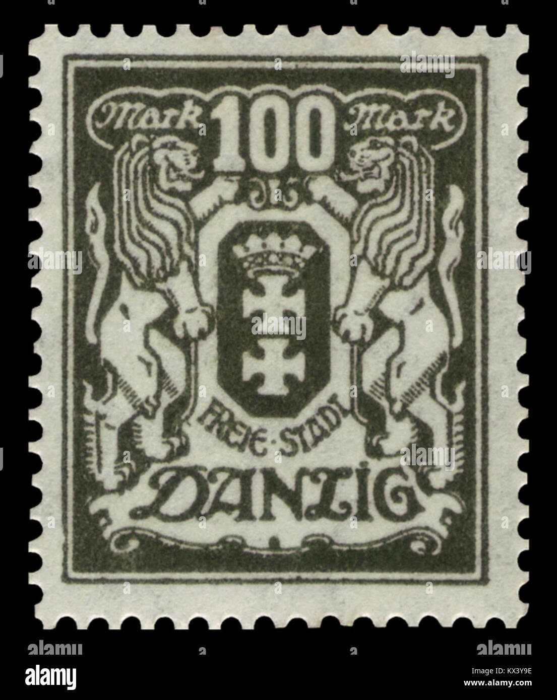 Danzig 1923 141 großes Staatswappen Stock Photo