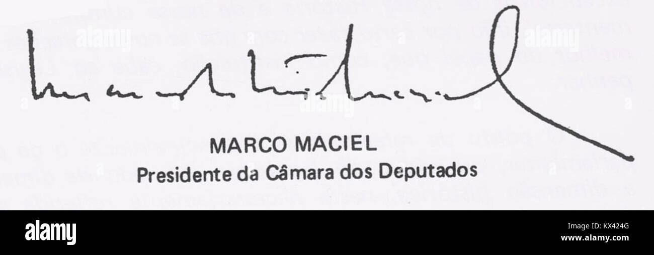 (Marco Maciel) Presidente da Câmara dos Deputados do Brasil Stock Photo