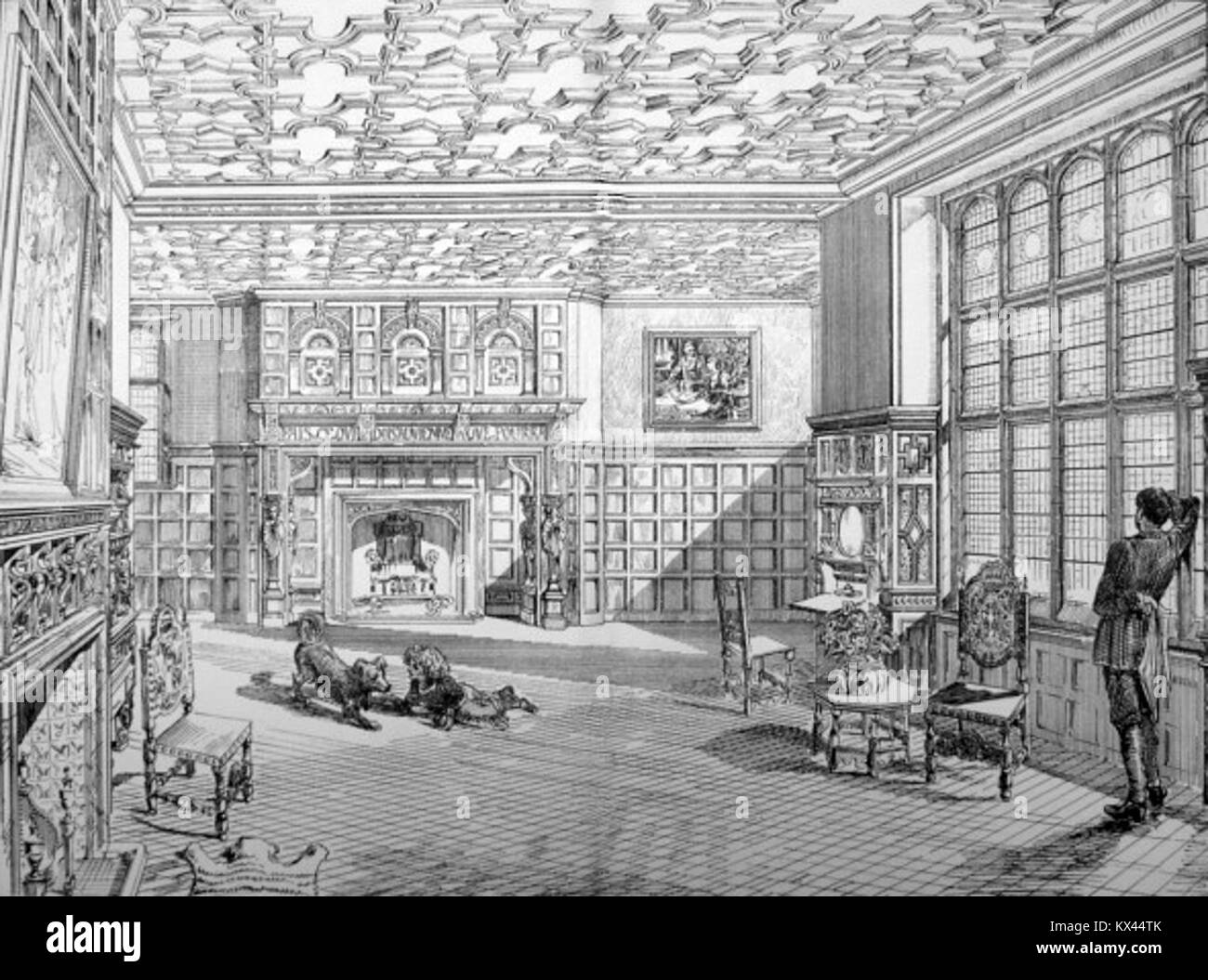 Denton Manor, gallery (1879 Stock Photo Alamy
