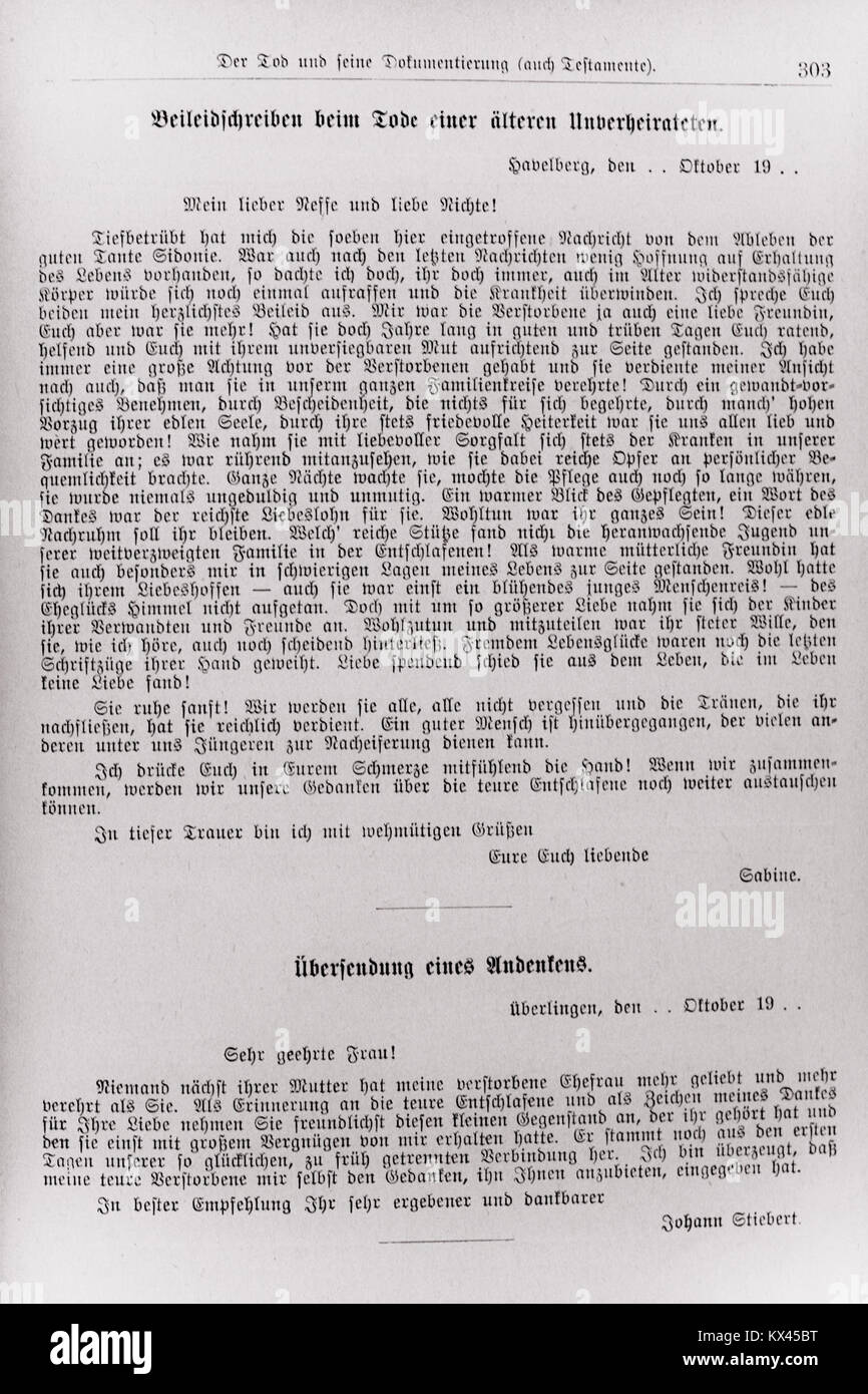 Der Haussekretär Hrsg Carl Otto Berlin ca 1900 Seite 303 Stock Photo
