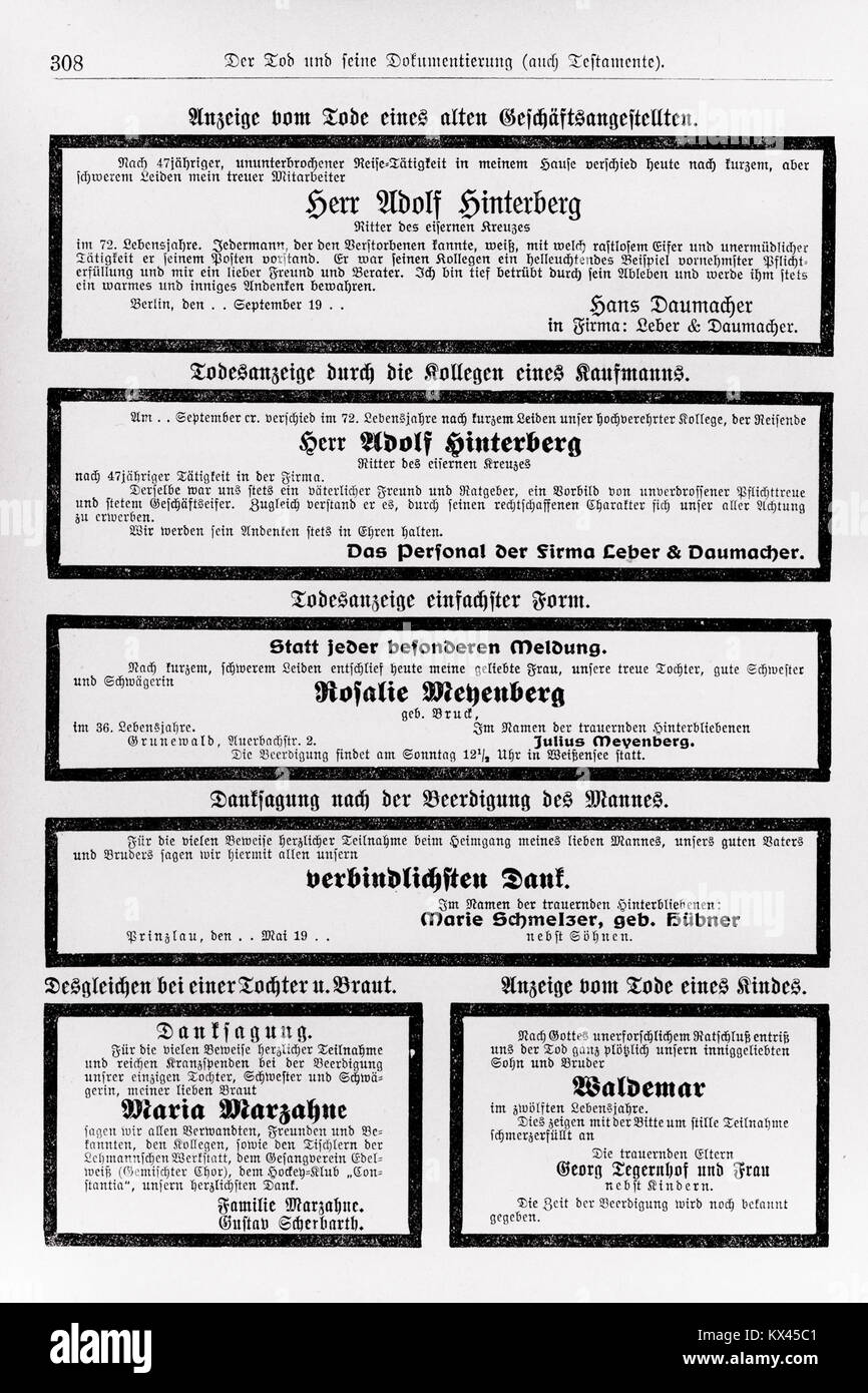 Der Haussekretär Hrsg Carl Otto Berlin ca 1900 Seite 308 Stock Photo