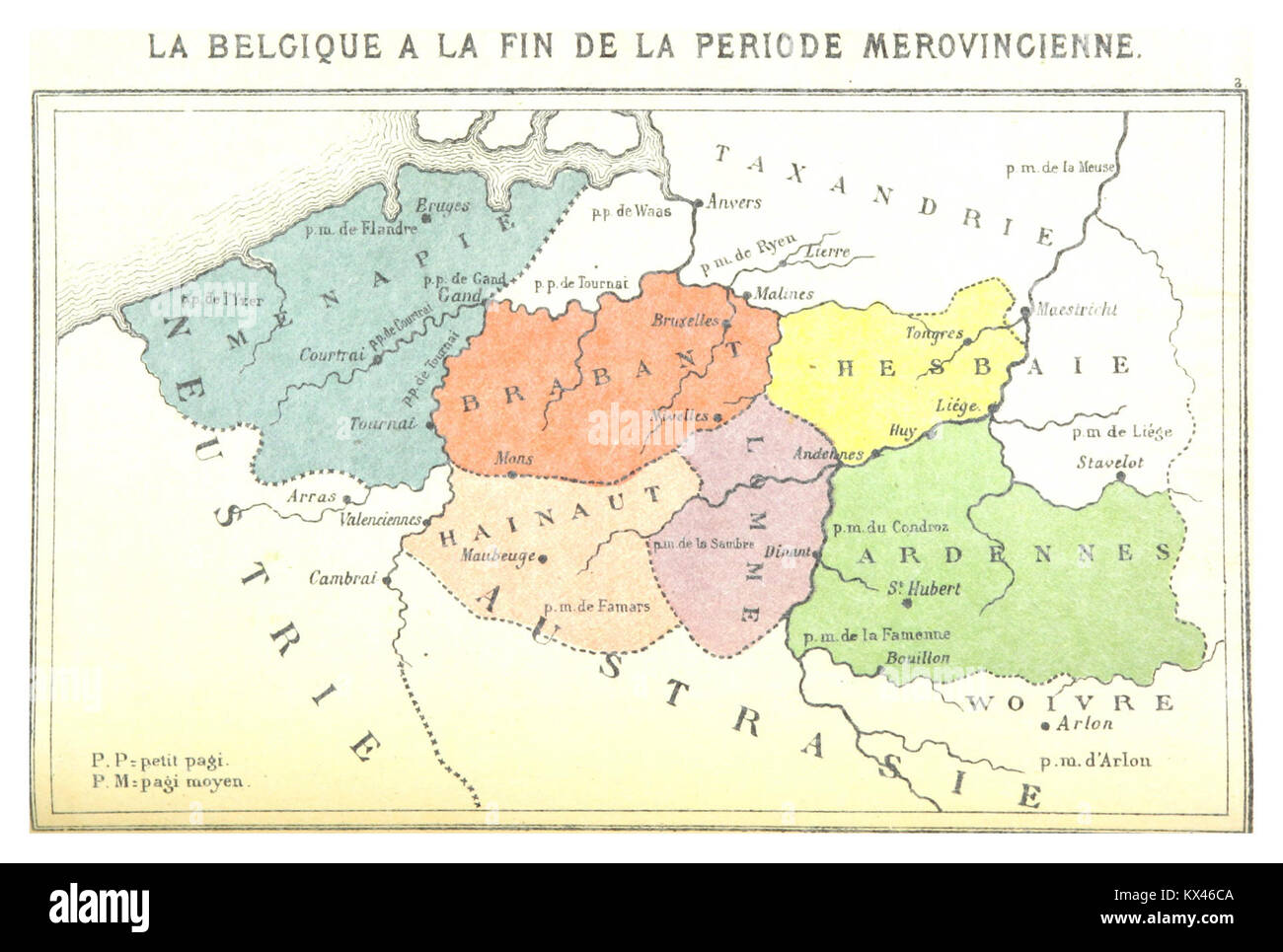 (3) LA BELGIQUE A LA FIN DE LA PÉRIODE MEROVINCIENNE Stock Photo