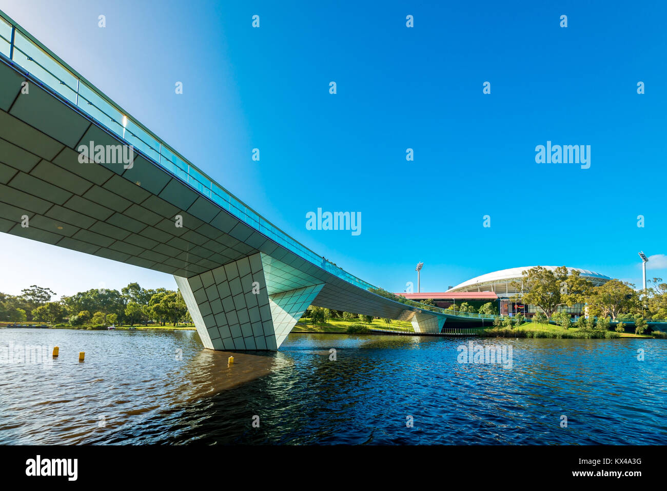 Adelaide, Australia January 13, 2017 Iconic Torrens foot bridge with