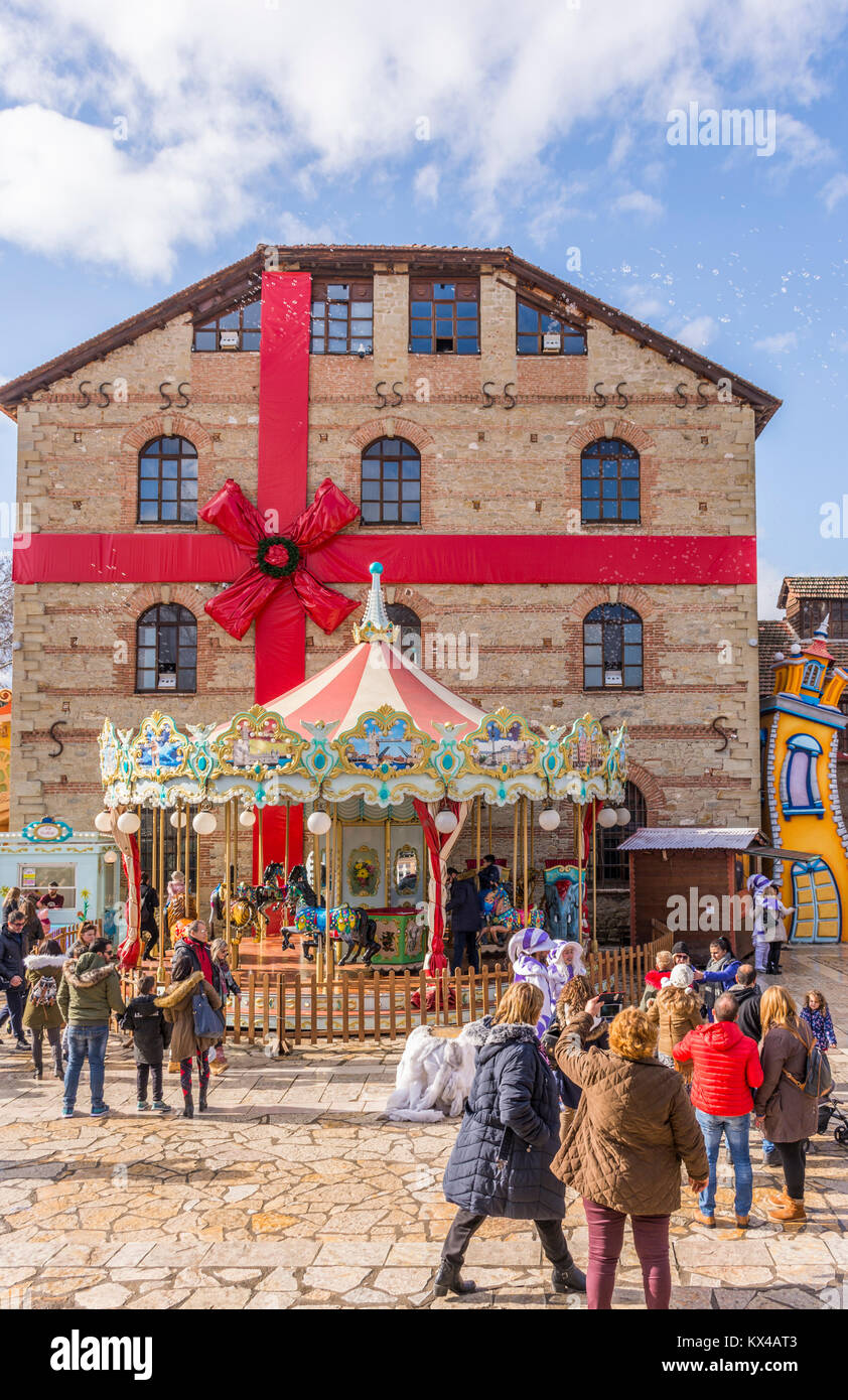 People Holidaying At The Mill Of Elves, A Popular Christmas Destination In Trikala Greece Stock Photo - Alamy