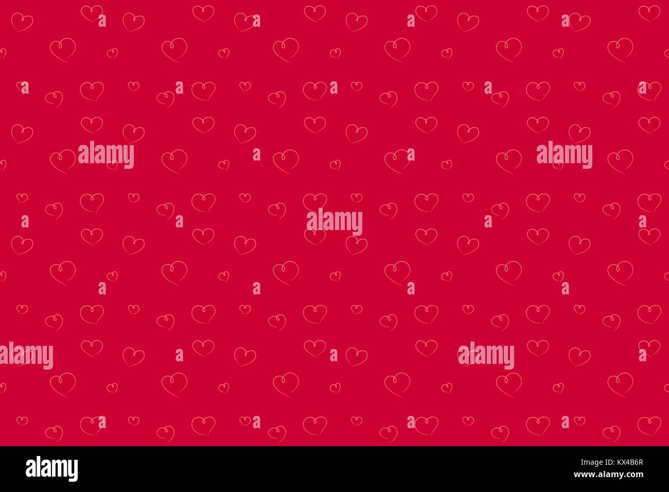 Hearts seamless pattern hand drawn red background. Vector illustration ...