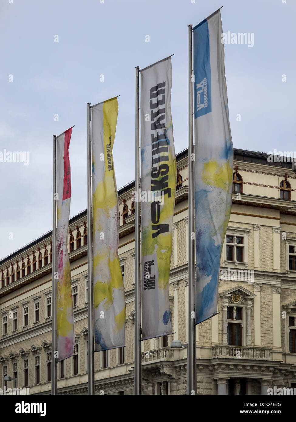VIENNA, AUSTRIA Advertising Banners outside Volkstheatre oin the