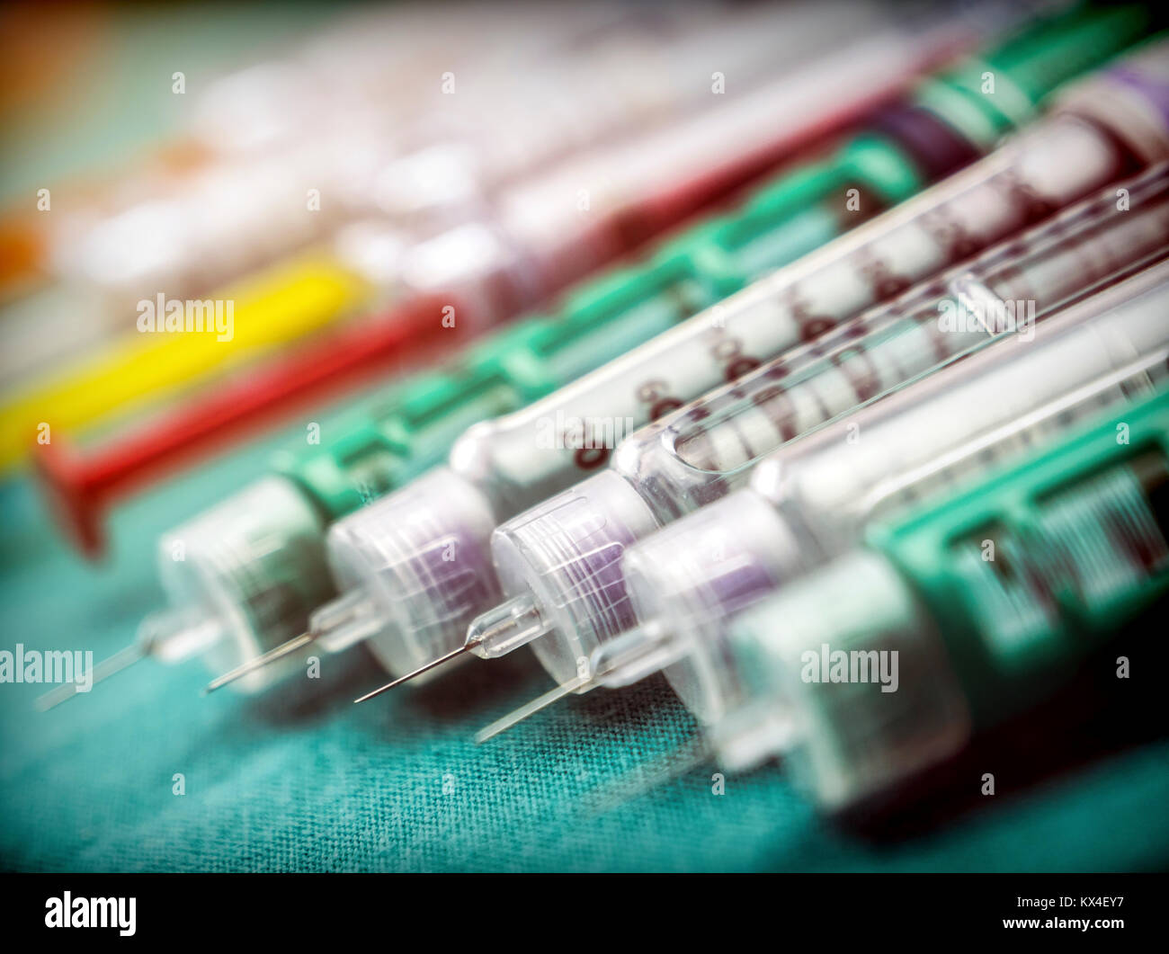 Insulin injection needle or pen for use by diabetics Stock Photo Alamy