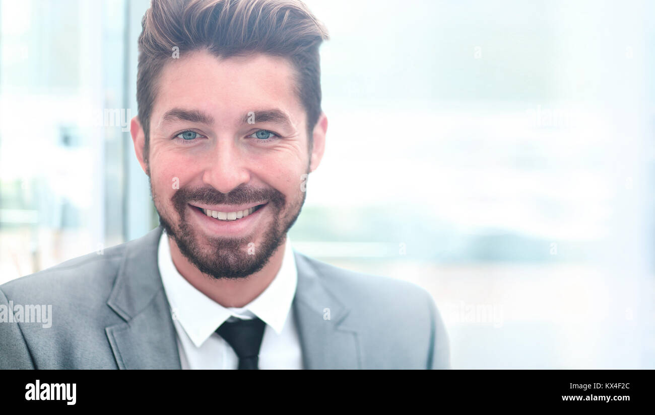 portrait of happy smiling business man, isolated on white background ...