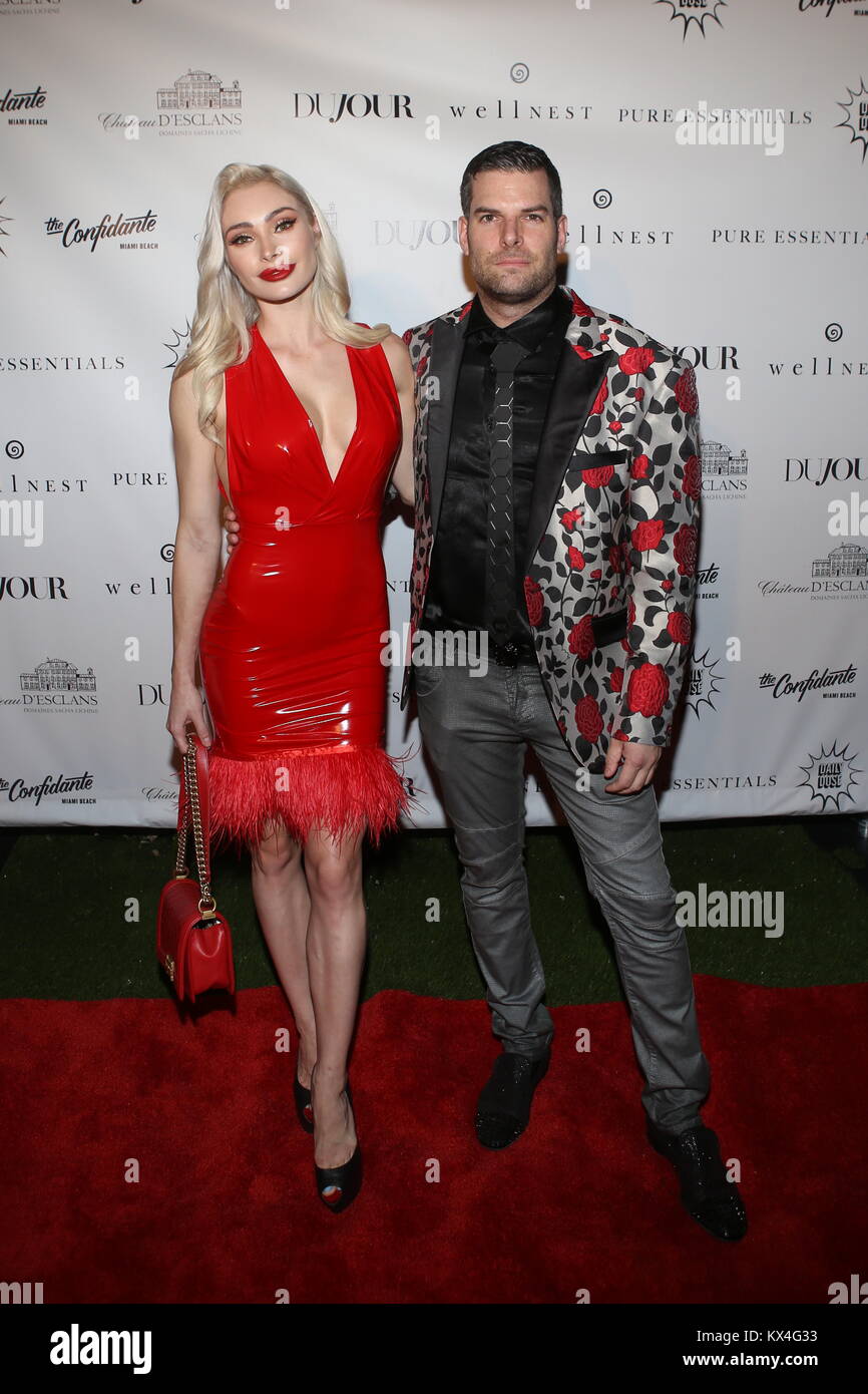 DuJour's Jason Binn hosts the annual kick off to Art Basel Miami Beach with Cover Star Sofia Richie at The Confidante Hotel Featuring: Gideon Kimbrell, Leighha Love Where: Miami, Florida, United States When: 06 Dec 2017 Credit: Derrick Salters/WENN.com Stock Photo