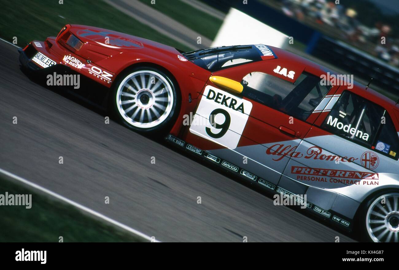 Stefano Modena, Alfa Romeo 155 V6 TI, JAS Motorsport Alfa Romeo, International Touring Car Championship, Silverstone Aug 17th 1996 Stock Photo