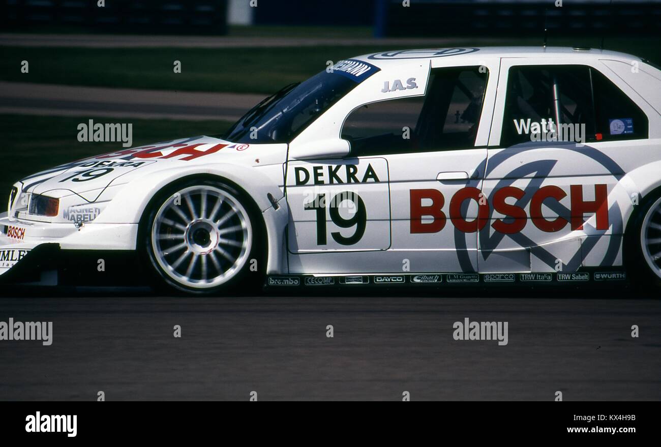 Jason Watt, Bosch JAS Motorsport Alfa Romeo, Alfa Romeo 155 V6 TI, International Touring Car Championship for FIA Class 1 Touring Cars , Silverstone Aug 17th 1996. Stock Photo