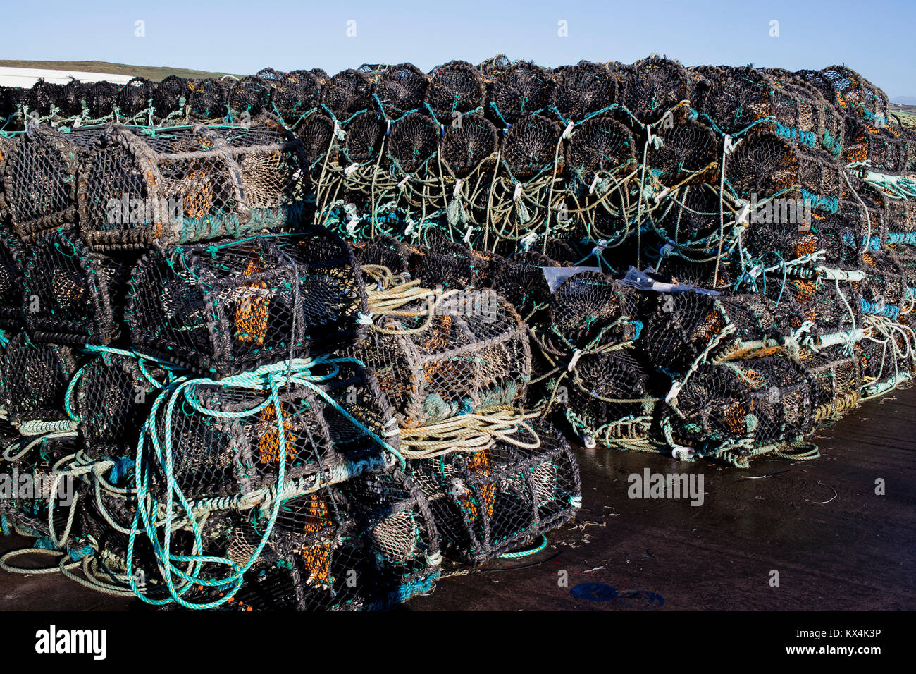 Lobster pots on quay at Portmagee, County Kerry Ireland Stock Photo Alamy