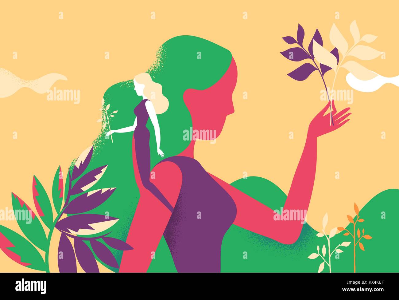 Taking care of the Garden and the Flora Stock Vector