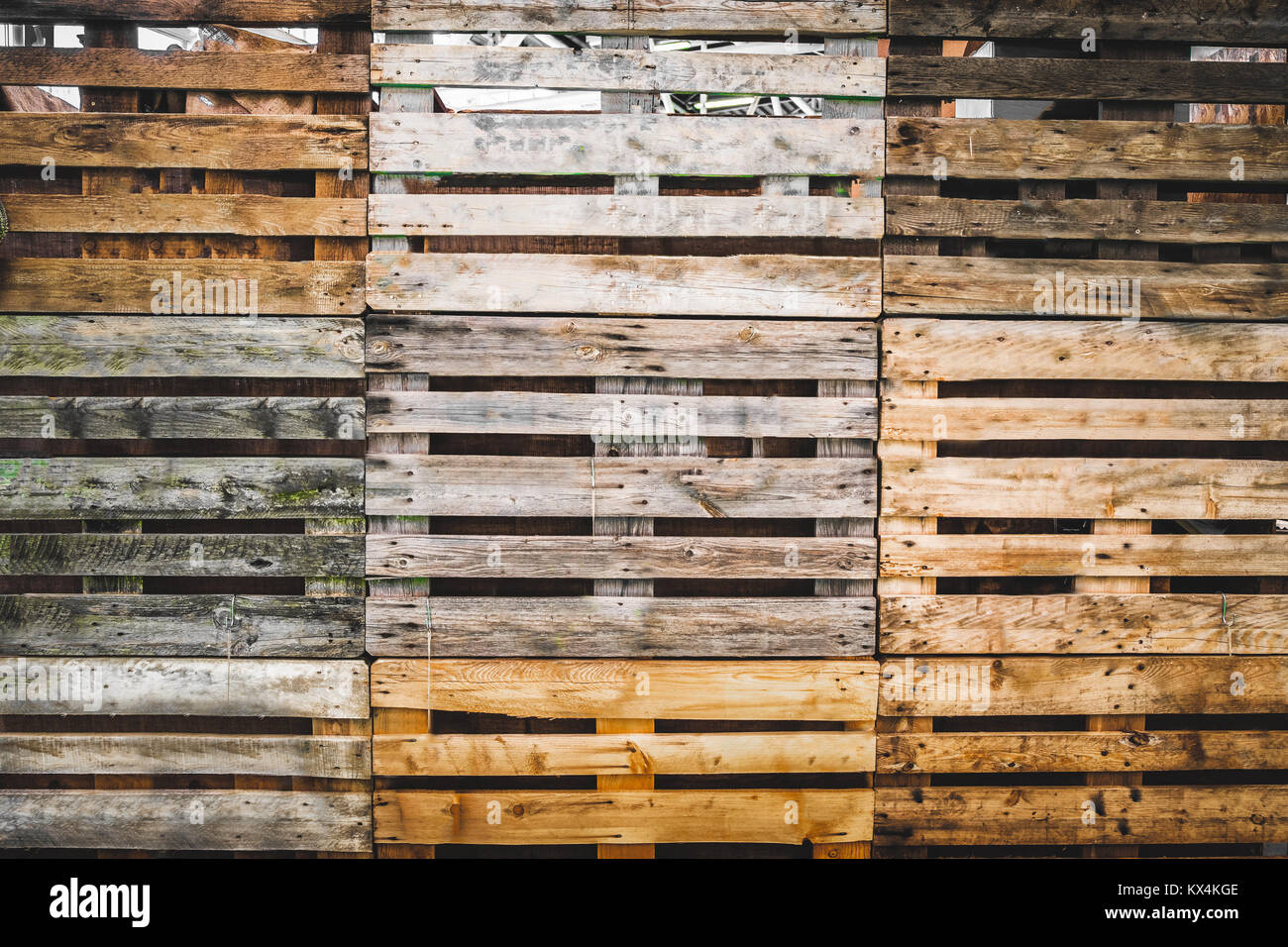 pallets texture grunge copy space wooden background warehouse wallpaper Stock Photo
