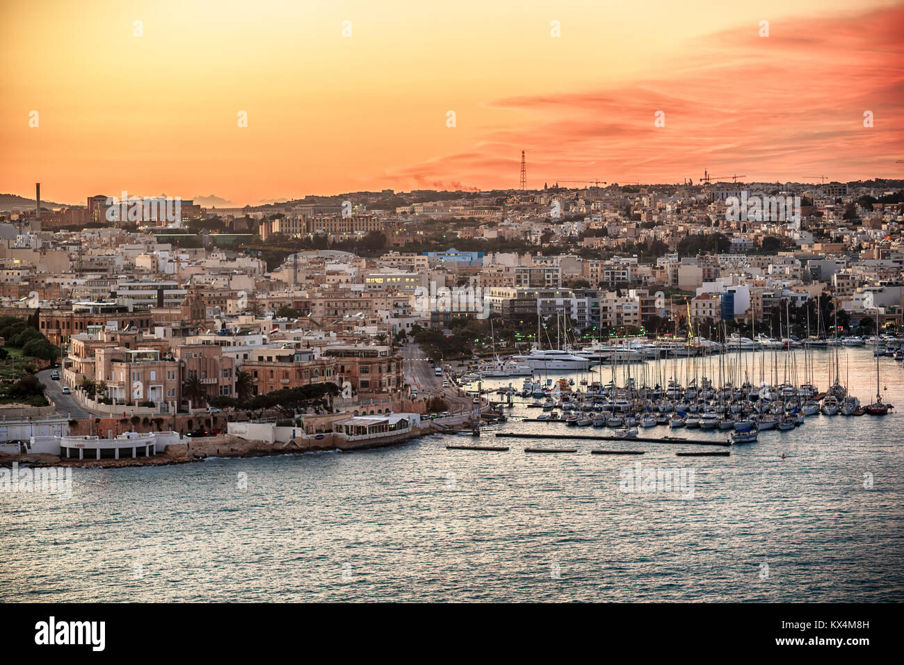 Malta: Il-Gzira and Marsans Harbour Stock Photo