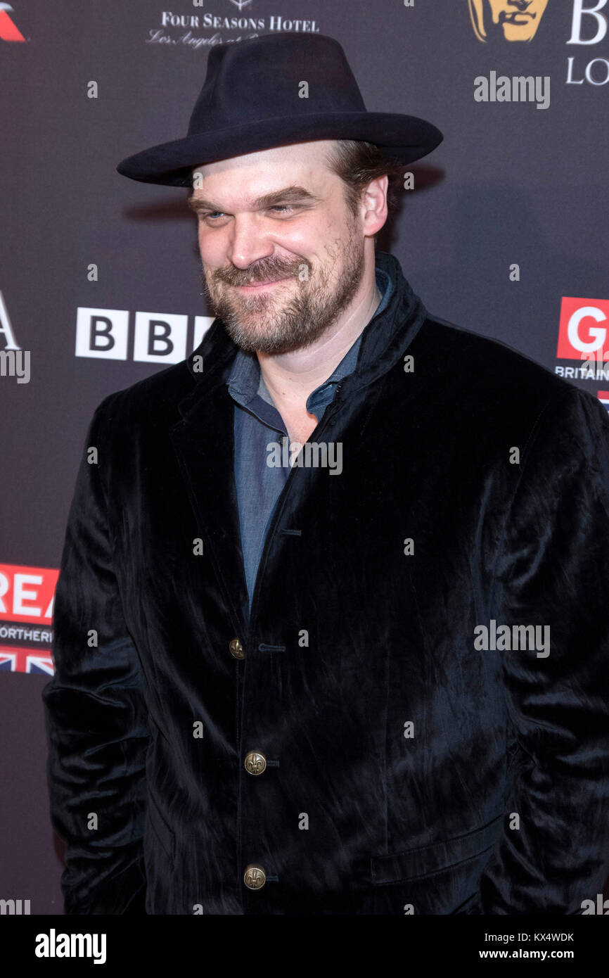 Beverly Hills, USA. 06th Jan, 2018. David Harbour attends the BAFTA Los Angeles Awards Season Tea Party at Four Seasons Hotel Los Angeles at Beverly Hills on January 6, 2018 in Los Angeles, California. Credit: Geisler-Fotopress/Alamy Live News Stock Photo