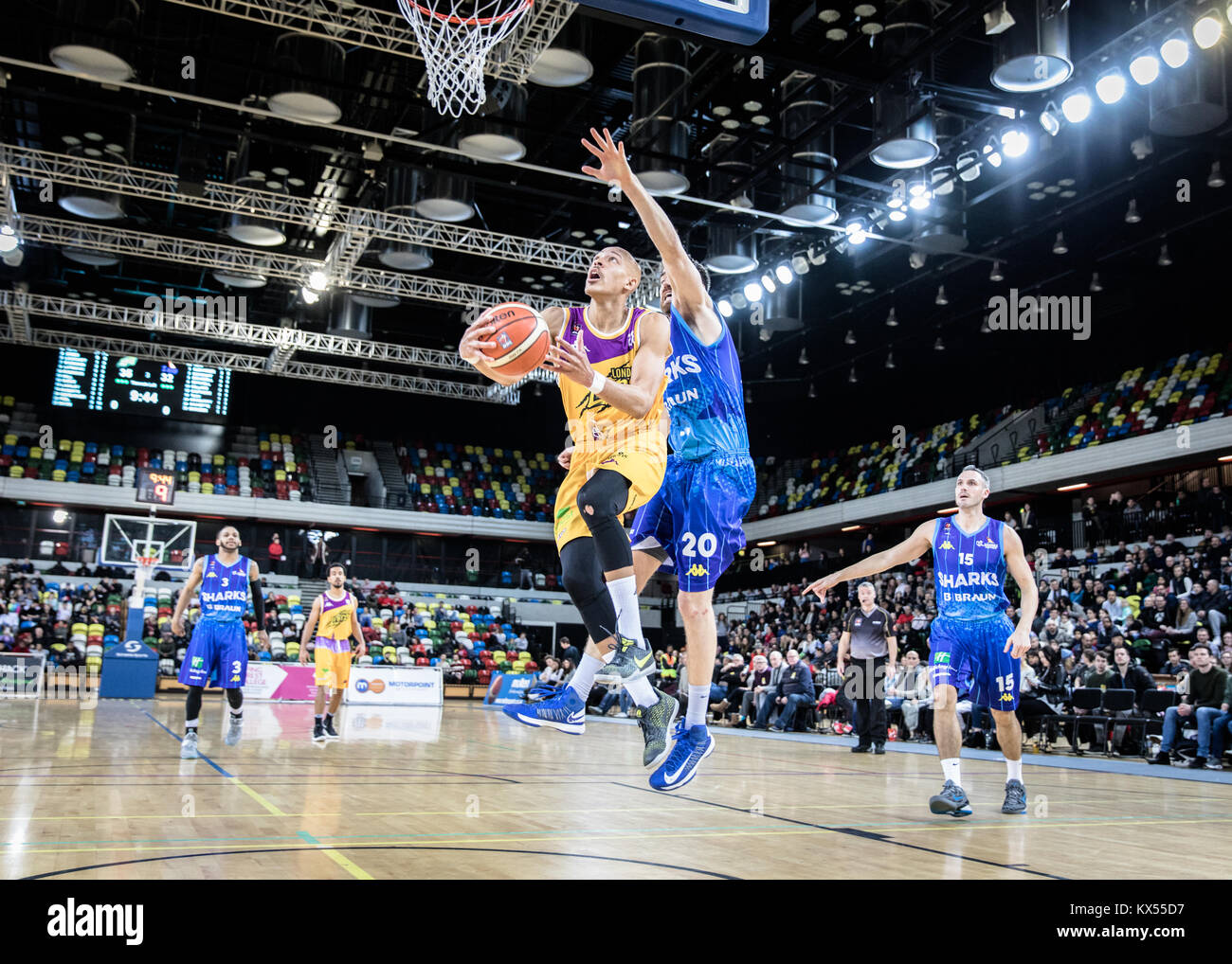 Copper Box Arena, London, UK, 7th Jan 2018. London Lions v Sheffield