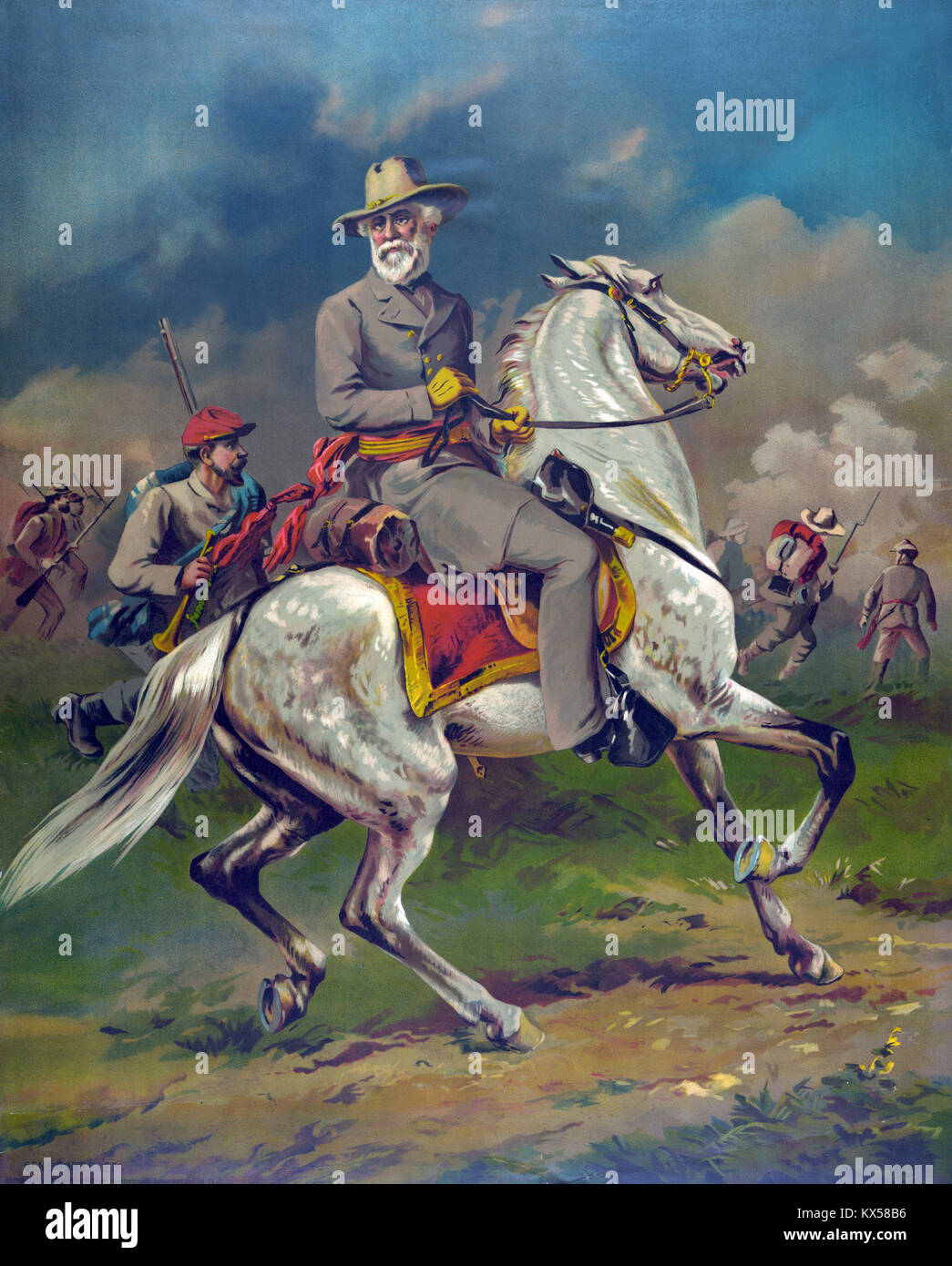 Union and Confederate generals and statesmen Stock Photo