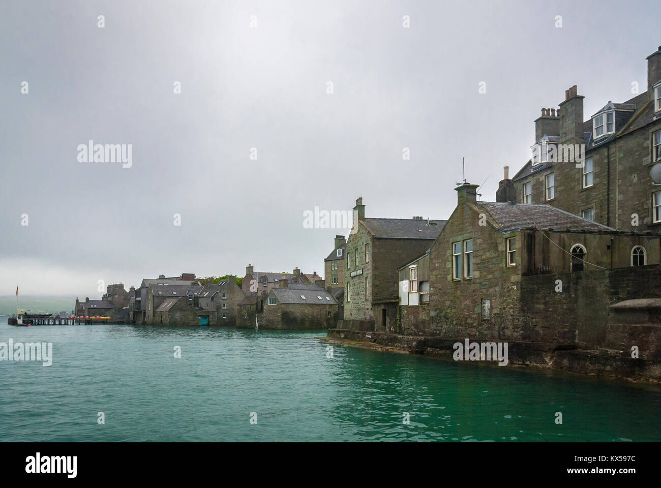 Lerwick, Shetland Islands, Scotland, UK, Europe. View of the Lodberries, 18th century waterfront warehouses with piers in the old town. 3 June 2008 Stock Photo