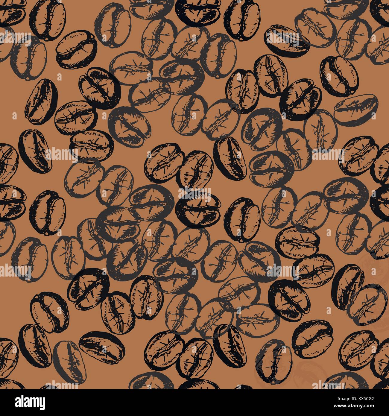Seamless pattern of hand drawn sketch style coffee beans. Vector ...