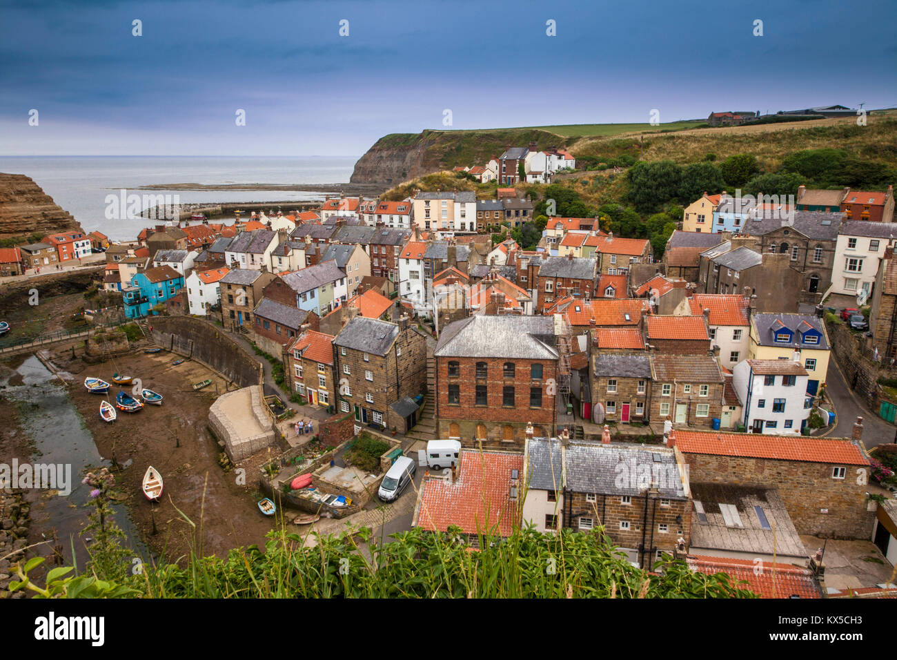 Whitby is a seaside town in Yorkshire, northern England Stock Photo