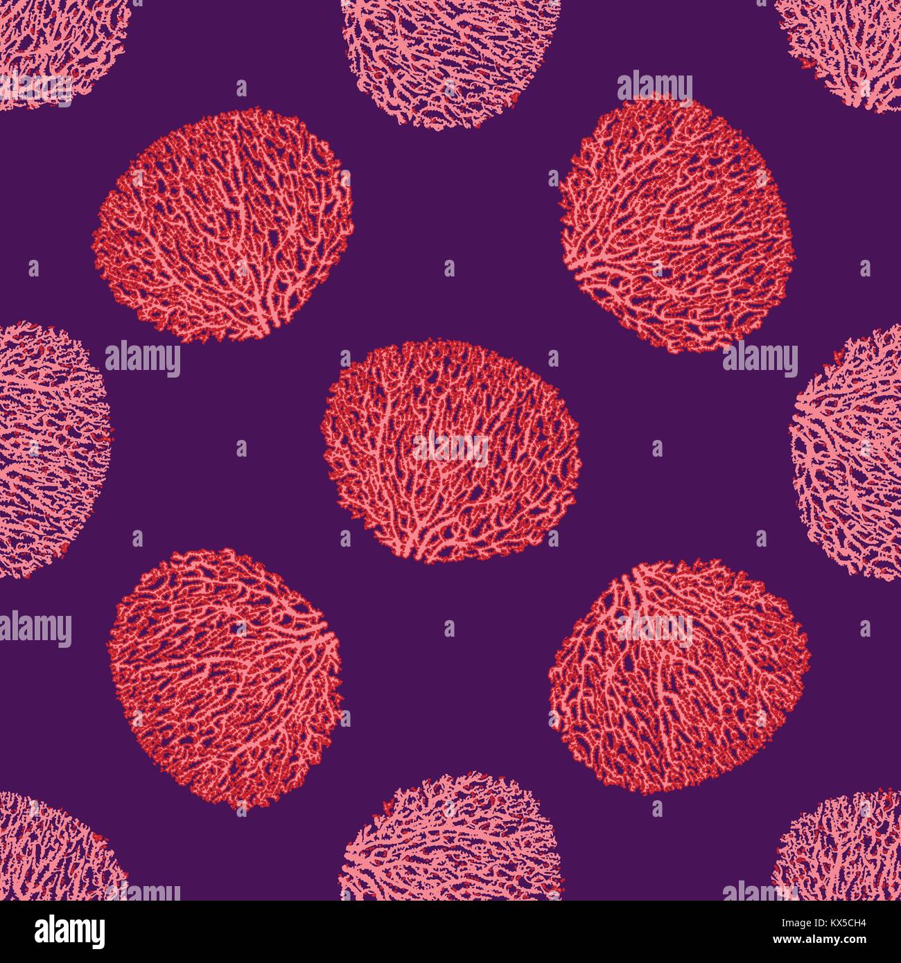 Seamless pattern of hand drawn sketch style coral. Isolated vector ...