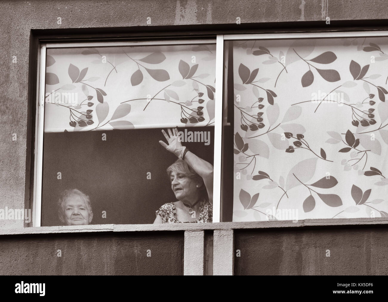 Elderly Woman Looking Out Of Window High Resolution Stock Photography ...