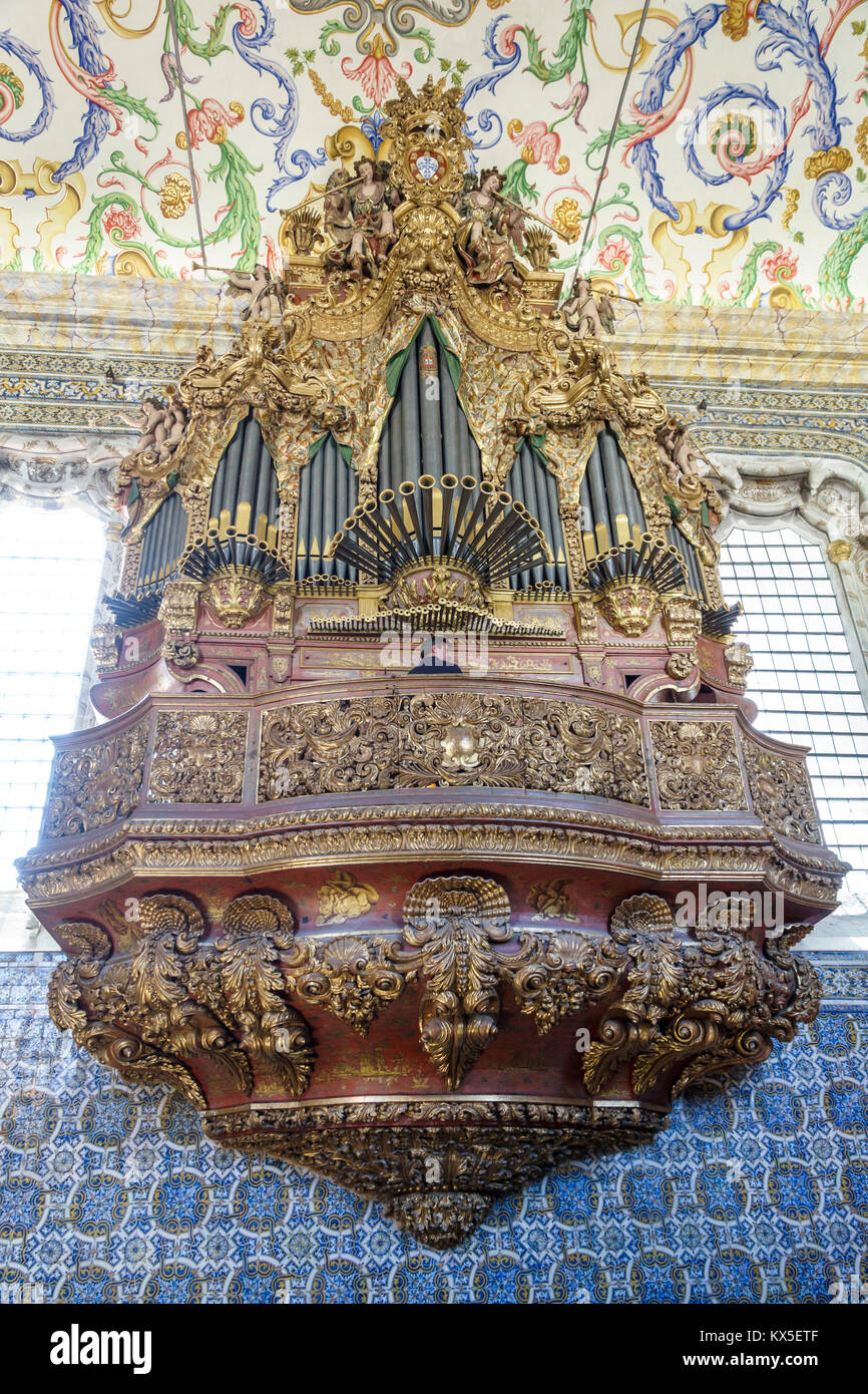 Coimbra Portugal,University of Coimbra,Universidade de Coimbra,Capela de Sao Miguel,Saint Michael's Chapel,pipe organ,Friar Manuel of St. Benedict,173 Stock Photo
