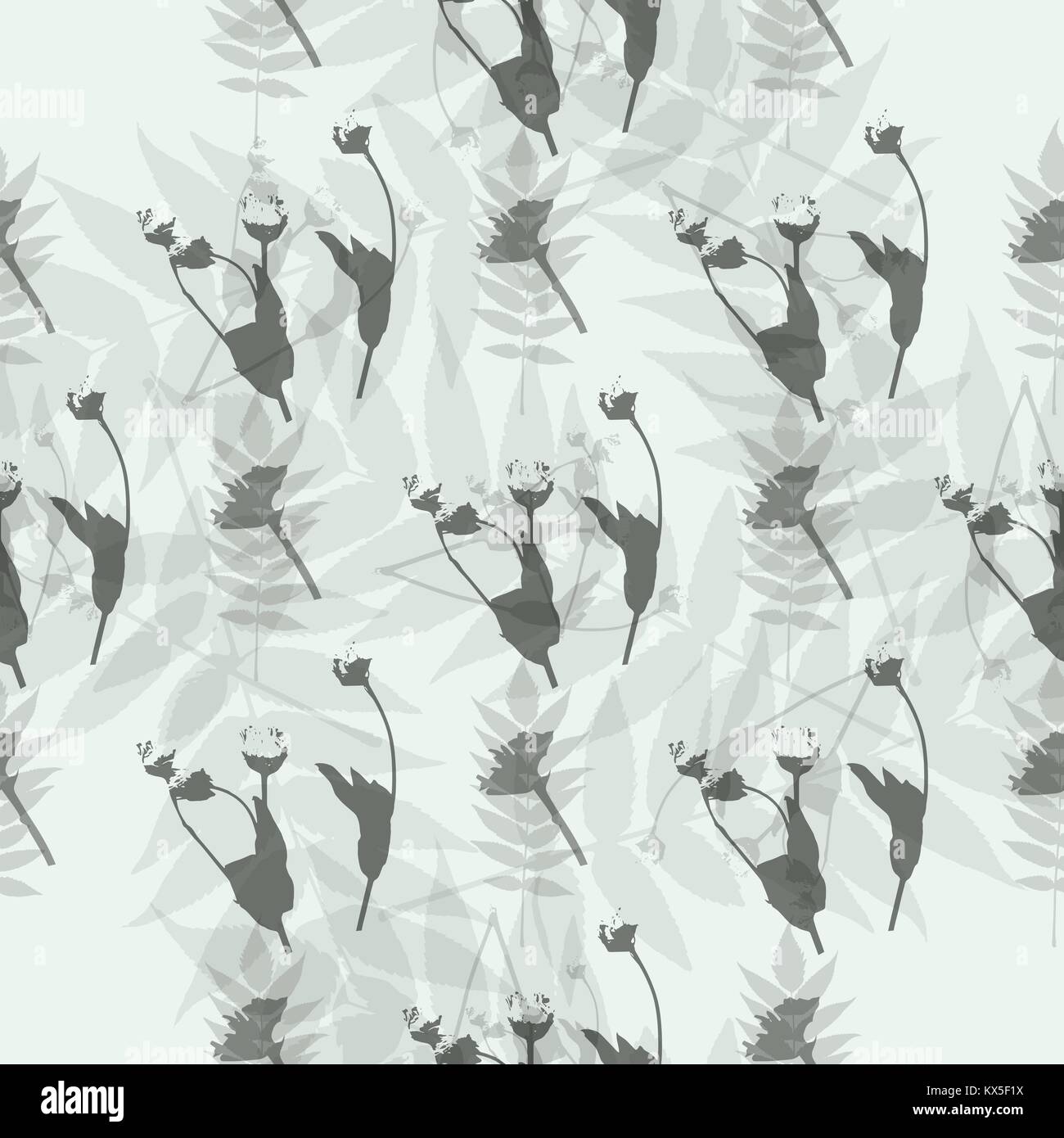 Seamless vector pattern of plants isolated on white background Stock ...